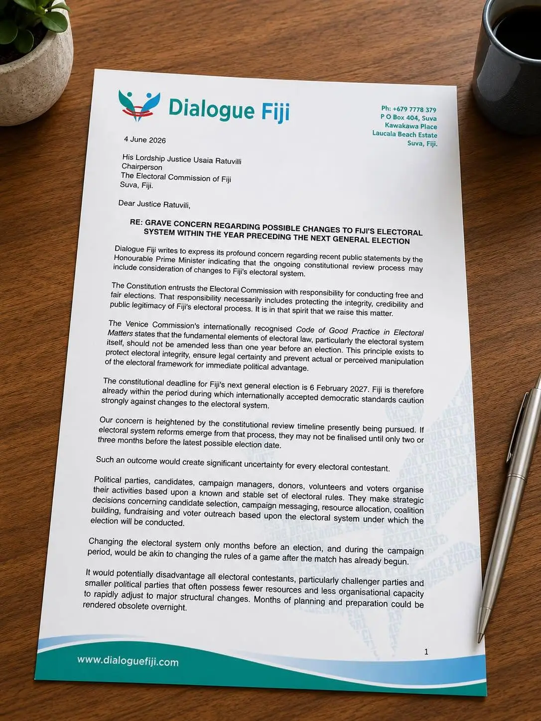 Dialogue Fiji Warns Against Electoral System Changes During Active Election Campaign Period