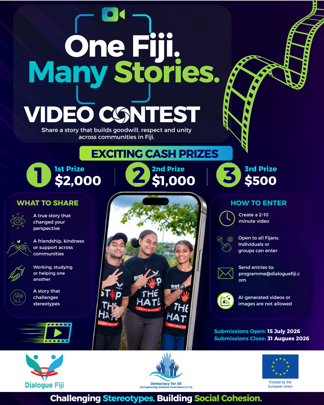 Dialogue Fiji launches “One Fiji. Many Stories.” Video Contest to promote social cohesion
