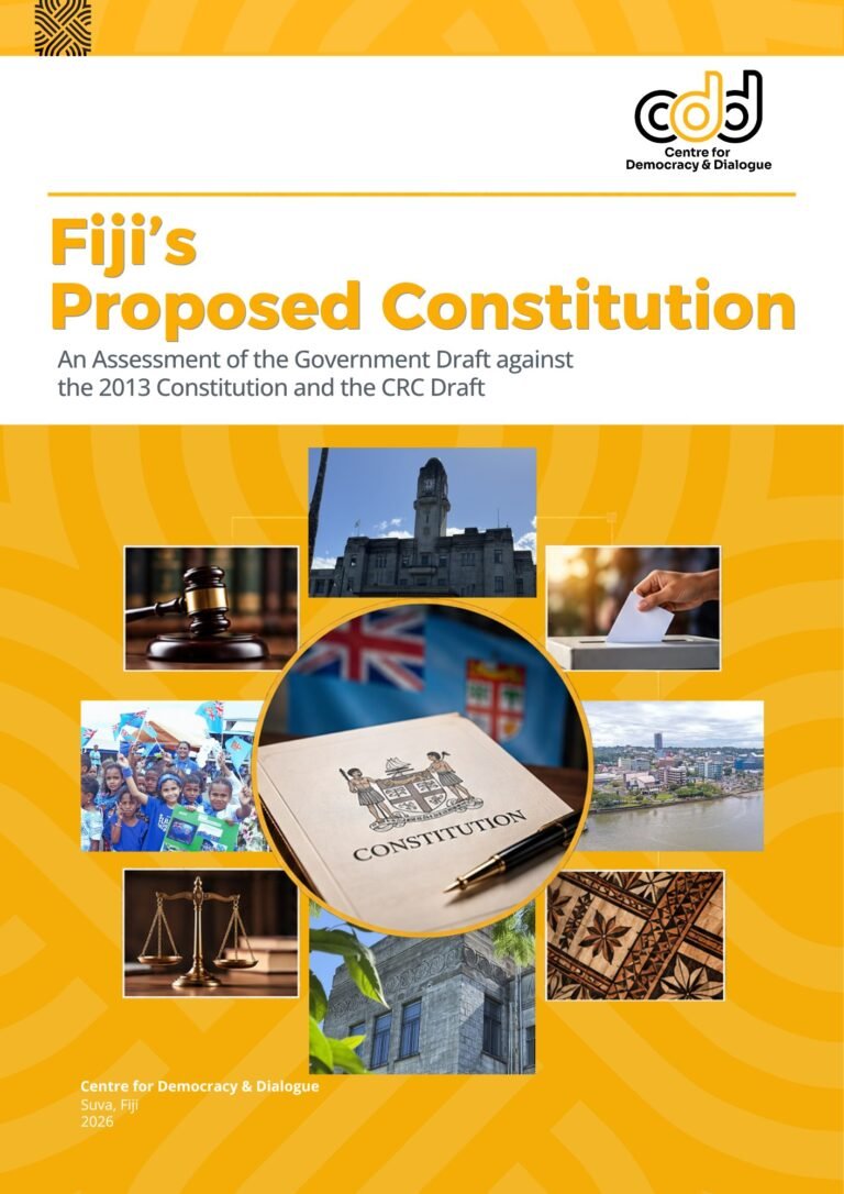 Cover of Fiji’s Proposed Constitution: An Assessment of the 2026 Government Draft against the 2013 Constitution and the 2026 CRC Draft
