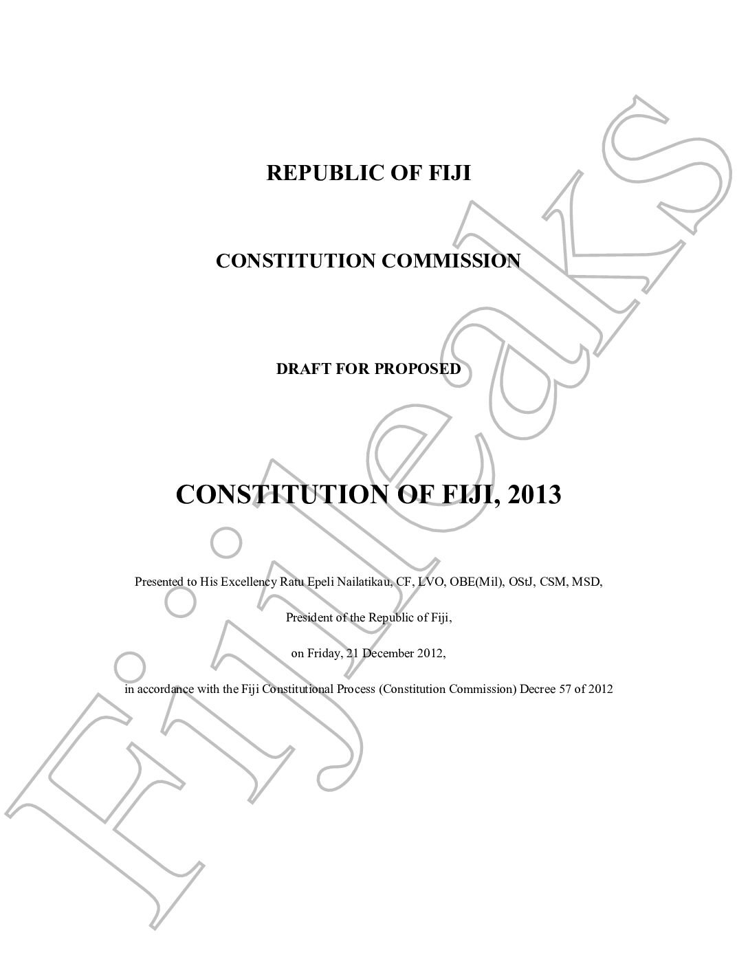 Ghai Draft Constitution 2012